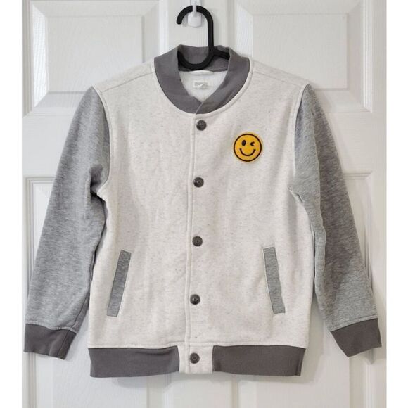 🙂 Gymboree Boy's Like A Boss Varsity Long Sleeve Smile Snap Sweat Jacket Size M - Picture 13 of 13